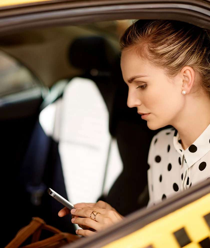 women in taxi