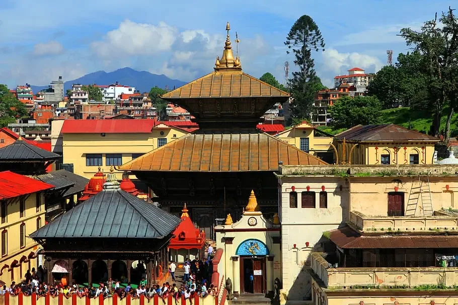 Pashupatinath temple roofs in Kathmandu