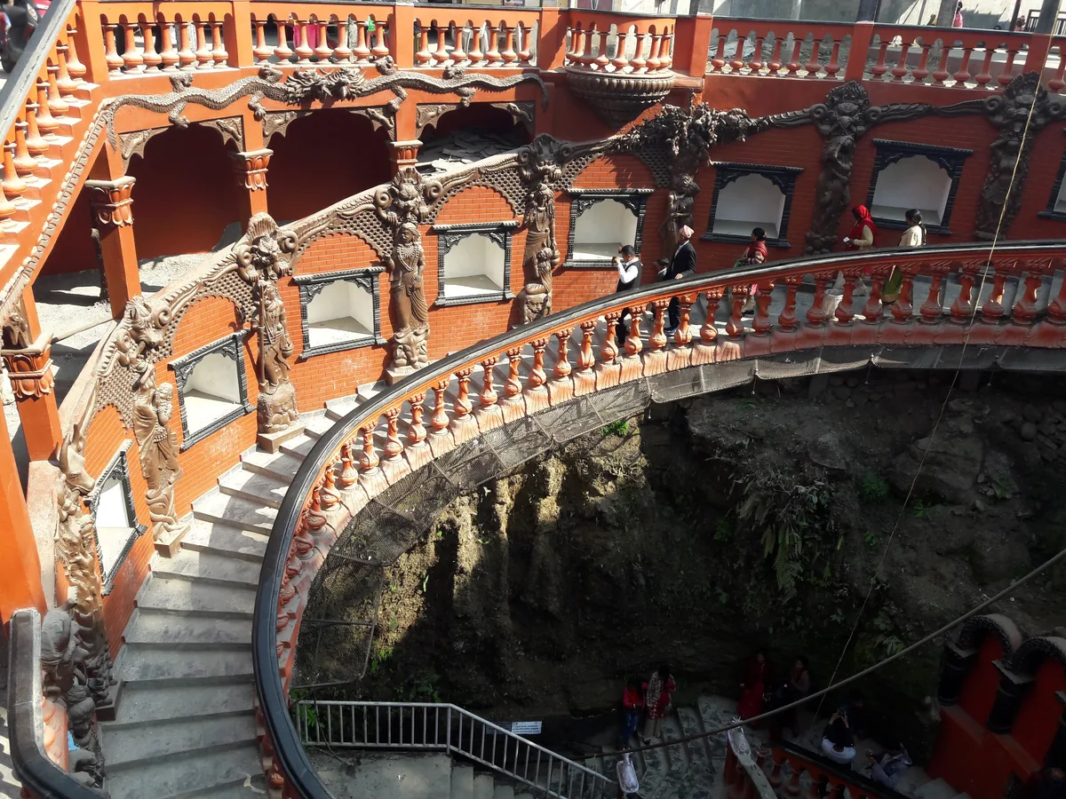 Entrance stairs at Gupteshwor Mahadev Cave in Pokhara