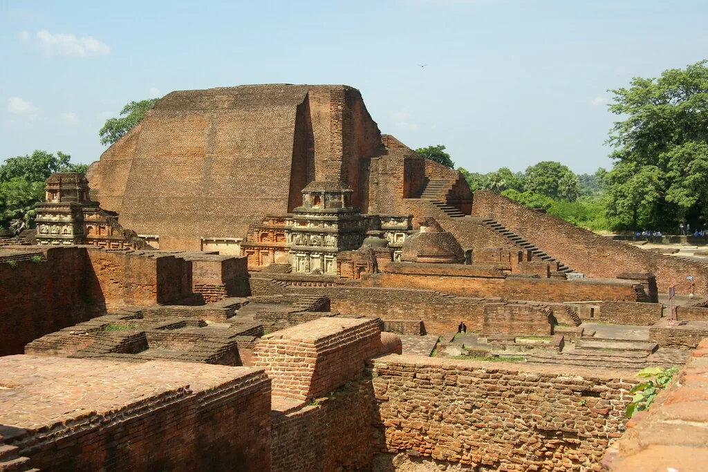 Ancient brick monastery ruins at Nalanda