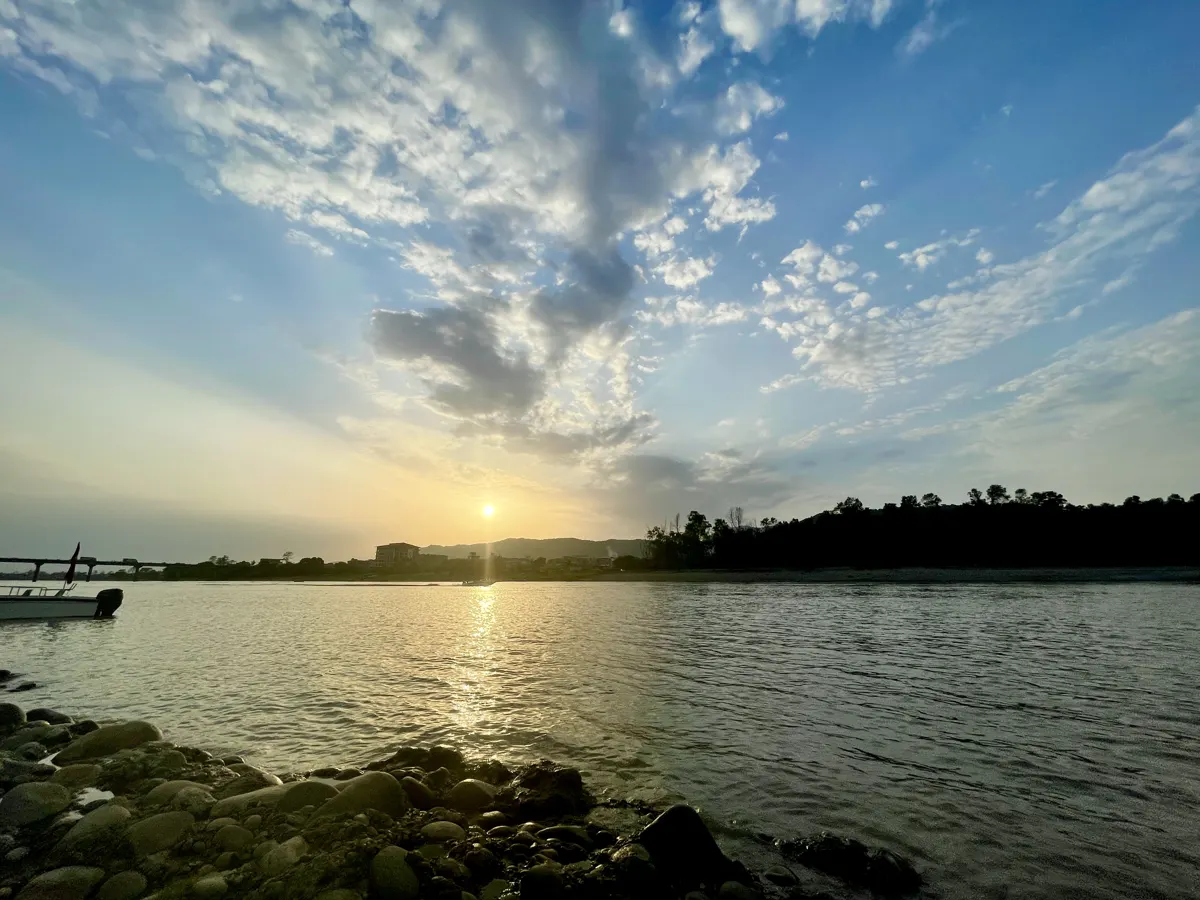 Sunset over the Narayani River in Chitwan