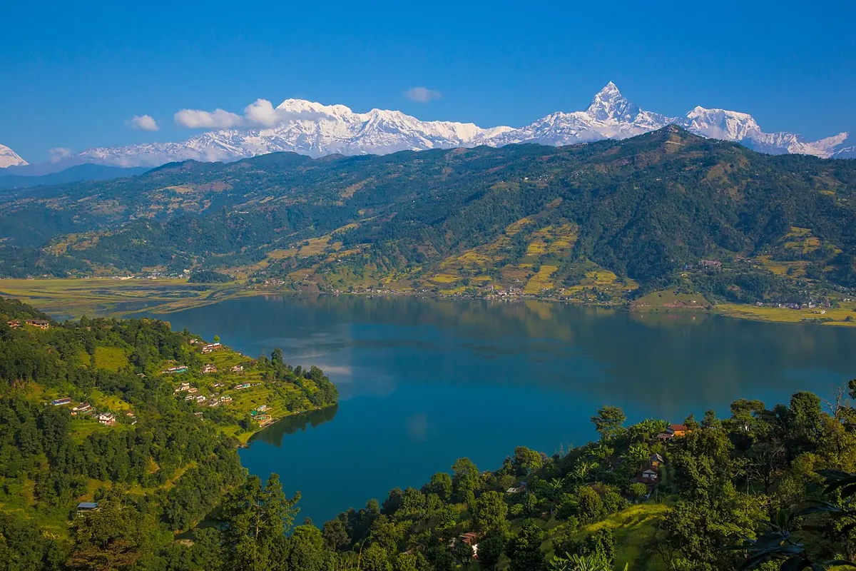 The Annapurna range from Pokhara