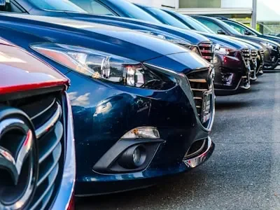 A row of passenger vehicles from the supplied transport collection